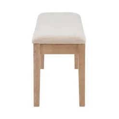 Benches & Ottomans-Kirkland's Home Natural Wood And Upholstered Seat Bench Tan