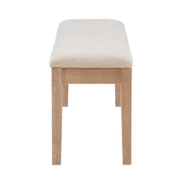 Benches & Ottomans-Kirkland's Home Natural Wood And Upholstered Seat Bench Tan