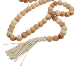 Decorative Accents-Kirkland's Home Natural Wood Beaded Tassel Garland Tan