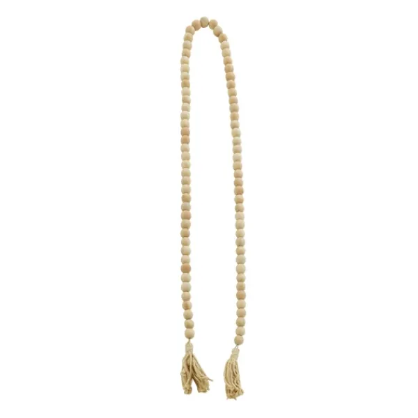 Decorative Accents-Kirkland's Home Natural Wood Beaded Tassel Garland Tan