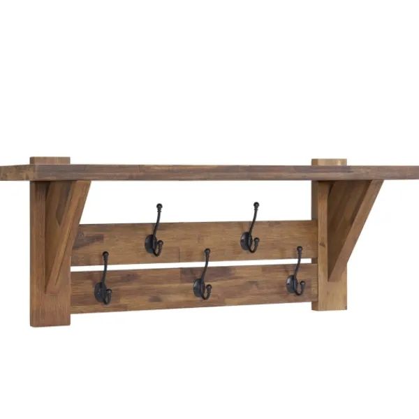 Entryway Furniture-Kirkland's Home Natural Wood Bench And Hooks 2-Pc. Hall Tree Set