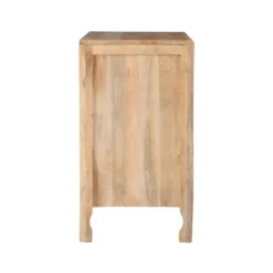 Cabinets & Sideboards-Kirkland's Home Natural Wood Carved Medallion Cabinet Tan