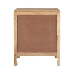 Cabinets & Sideboards-Kirkland's Home Natural Wood Carved Medallion Cabinet Tan