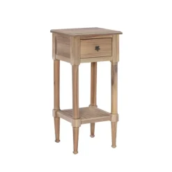 Accent & End Tables-Kirkland's Home Natural Wood Coastal Compact Accent Table Tan