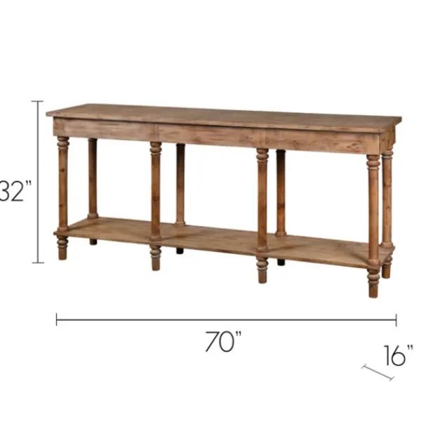 Console Tables-Kirkland's Home Natural Wood Console With Shelf Tan