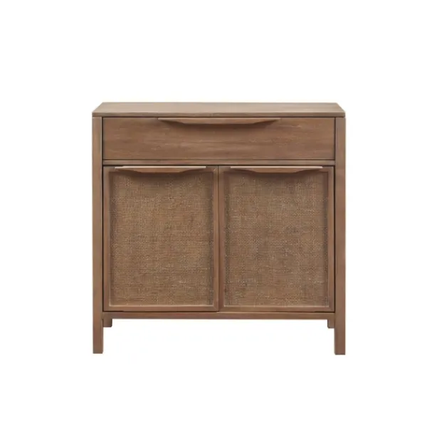 Cabinets & Sideboards-Kirkland's Home Natural Wood 2-Door Cane Webbing Chest Tan