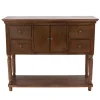 Console Tables-Kirkland's Home Natural Wood 2-Door 4-Drawer Buffet Console Table Tan