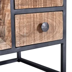 Nightstands-Kirkland's Home Natural Wood 3-Drawer Nights D With Cabinet Tan