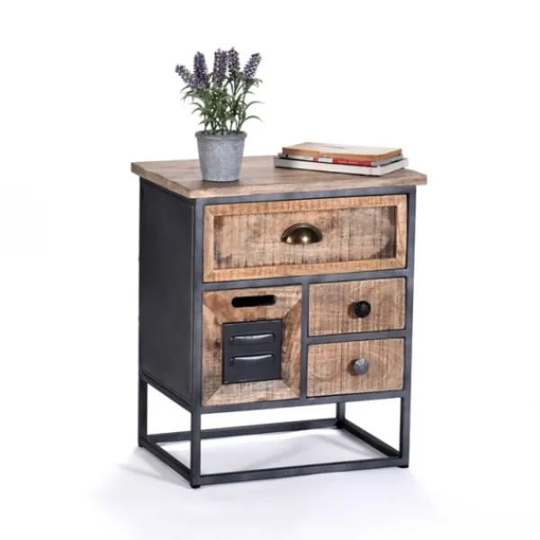 Nightstands-Kirkland's Home Natural Wood 3-Drawer Nights D With Cabinet Tan