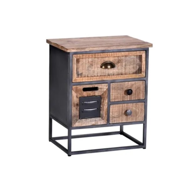 Nightstands-Kirkland's Home Natural Wood 3-Drawer Nights D With Cabinet Tan