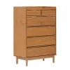 Dressers & Chests-Kirkland's Home Natural Wood 6-Drawer Simple Dresser Tan