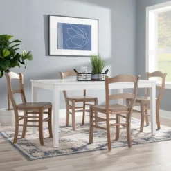 Dining Chairs-Kirkland's Home Natural Wood Farmhouse Dining Chairs, Set Of 2 Tan