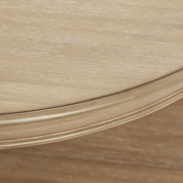 Coffee Tables-Kirkland's Home Natural Wood Finish Turned Leg Round Coffee Table