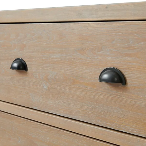 Dressers & Chests-Kirkland's Home Natural Wood Grain 6-Drawer Dresser Tan
