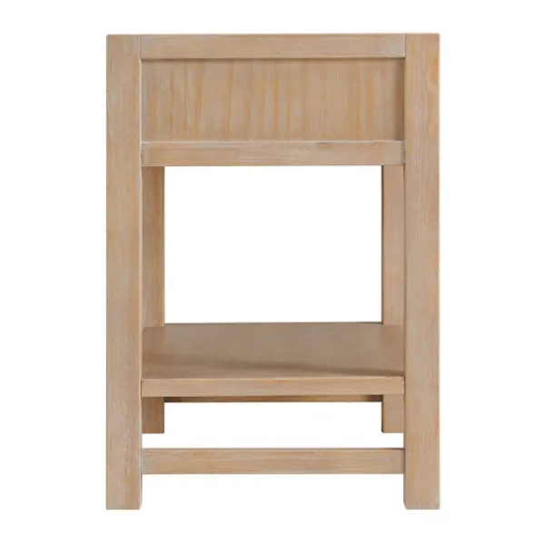 Nightstands-Kirkland's Home Natural Wood Grain Open Shelf Nights D Tan