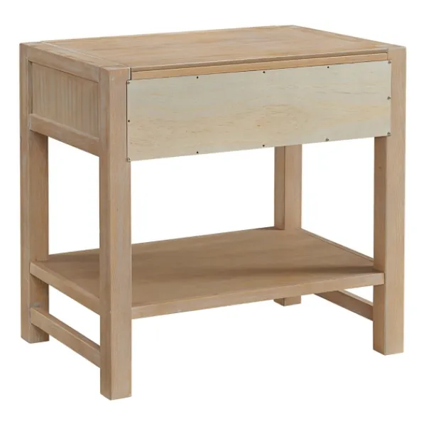 Nightstands-Kirkland's Home Natural Wood Grain Open Shelf Nights D Tan