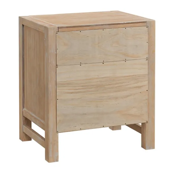 Nightstands-Kirkland's Home Natural Wood Grain Open Storage Nights D Tan