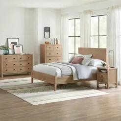 Nightstands-Kirkland's Home Natural Wood Grain Open Storage Nights D Tan