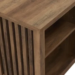 Tv Stands & Media Consoles-Kirkland's Home Natural Wood Led Fireplace Media Cabinet Brown