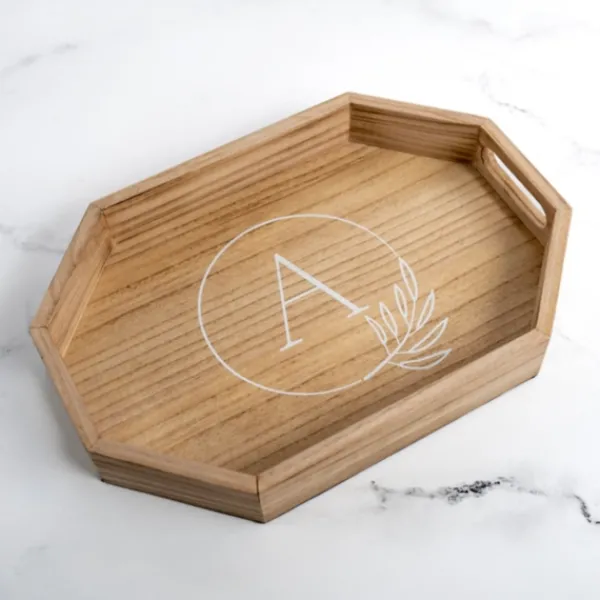 Decorative Trays-Kirkland's Home Natural Wood Monogram A Decorative Tray