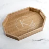 Decorative Trays-Kirkland's Home Natural Wood Monogram K Decorative Tray