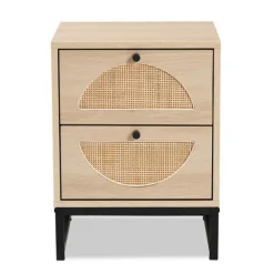 Nightstands-Kirkland's Home Natural Wood Rat Cut Out Nights D Tan