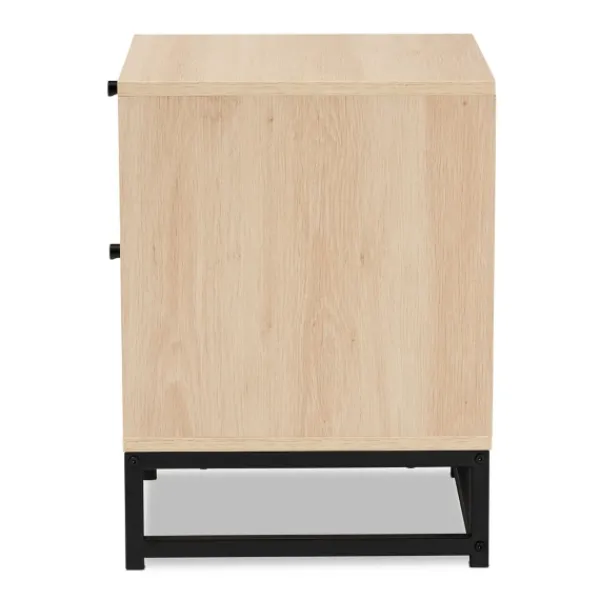 Nightstands-Kirkland's Home Natural Wood Rat Cut Out Nights D Tan