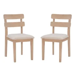 Dining Chairs-Kirkland's Home Natural Wood Slatted Back Dining Chairs, Set Of 2 Gray