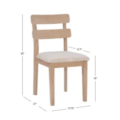 Dining Chairs-Kirkland's Home Natural Wood Slatted Back Dining Chairs, Set Of 2 Gray