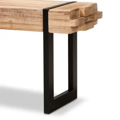 Benches & Ottomans-Kirkland's Home Natural Wood Stack Industrial Bench