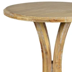 Accent & End Tables-Kirkland's Home Natural Wooden Arched Base Round Top Accent Table Tan