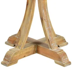 Accent & End Tables-Kirkland's Home Natural Wooden Arched Base Round Top Accent Table Tan
