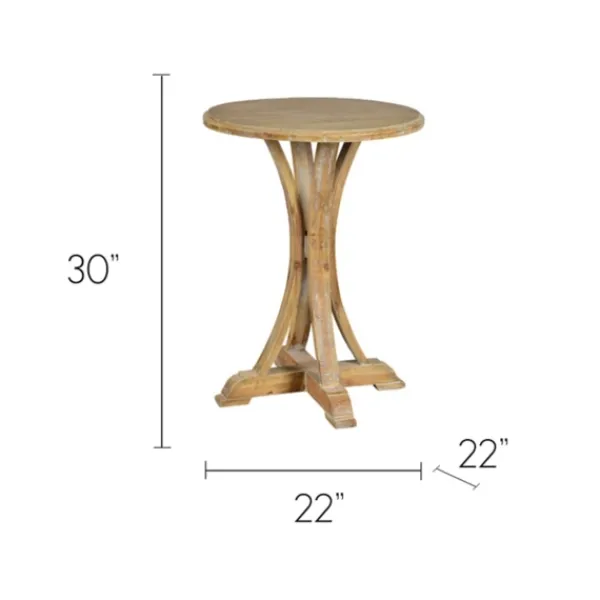 Accent & End Tables-Kirkland's Home Natural Wooden Arched Base Round Top Accent Table Tan