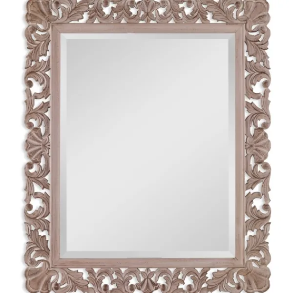 Decorative Mirrors-Kirkland's Home Natural Wooden Beveled Wall Mirror