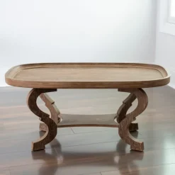 Coffee Tables-Kirkland's Home Natural Wooden Parker Coffee Table Brown