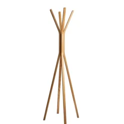 Entryway Furniture-Kirkland's Home Natural Wooden Tripod Leg Coat Rack