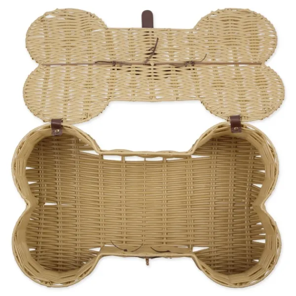 Baskets & Boxes-Kirkland's Home Natural Woven Bone Shaped Basket, 17 In. Tan