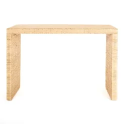 Console Tables-Kirkland's Home Natural Woven Rat Console Table Tan