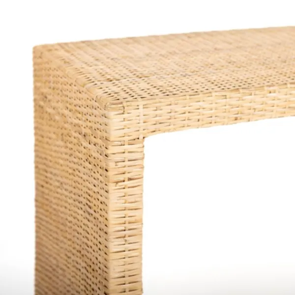 Console Tables-Kirkland's Home Natural Woven Rat Console Table Tan