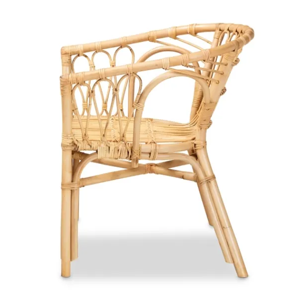 Dining Chairs-Kirkland's Home Natural Woven Rat Curved Back Dining Chair Tan