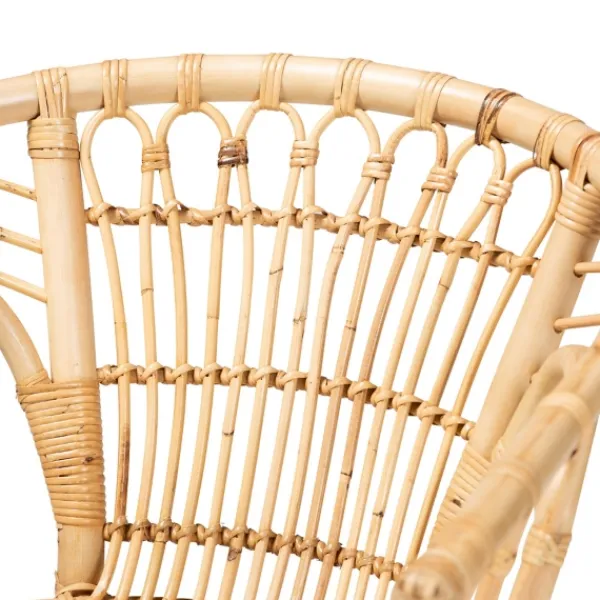 Dining Chairs-Kirkland's Home Natural Woven Rat Curved Back Dining Chair Tan