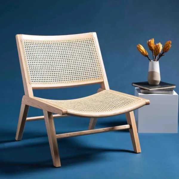 Accent Chairs-Kirkland's Home Natural Woven Rat Low-Slung Accent Chair Tan