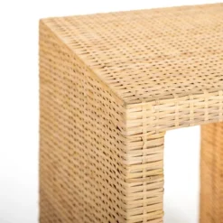 Accent & End Tables-Kirkland's Home Natural Woven Rat Side Table Tan