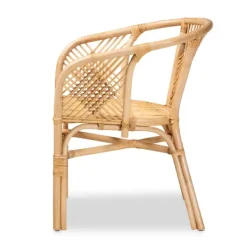 Dining Chairs-Kirkland's Home Natural Woven Rat X-Back Dining Chair Tan