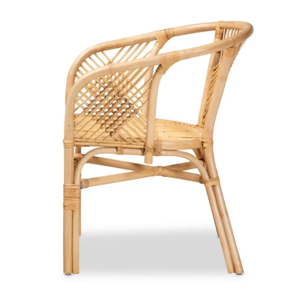 Dining Chairs-Kirkland's Home Natural Woven Rat X-Back Dining Chair Tan