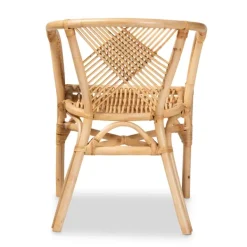 Dining Chairs-Kirkland's Home Natural Woven Rat X-Back Dining Chair Tan