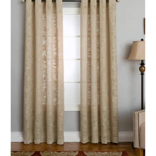 Curtains & Drapes-Kirkland's Home Natural Woven Single Curtain Panel, 84 In. Tan