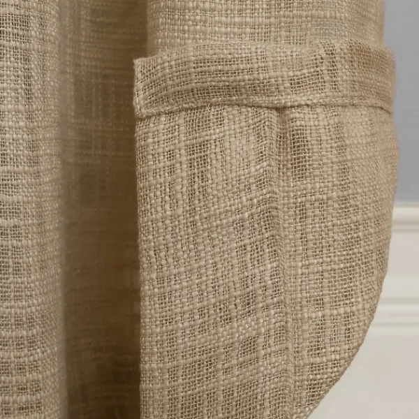 Curtains & Drapes-Kirkland's Home Natural Woven Single Curtain Panel, 84 In. Tan