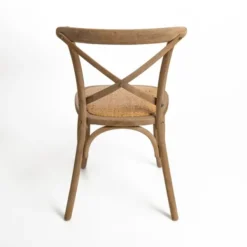 Dining Chairs-Kirkland's Home Natural X Frame Cane Seat Dining Chair Brown