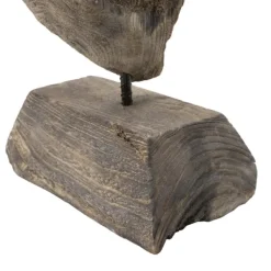 Statues & Figurines-Kirkland's Home Naturally Abstract Raw Wooden Carved Figurine Brown